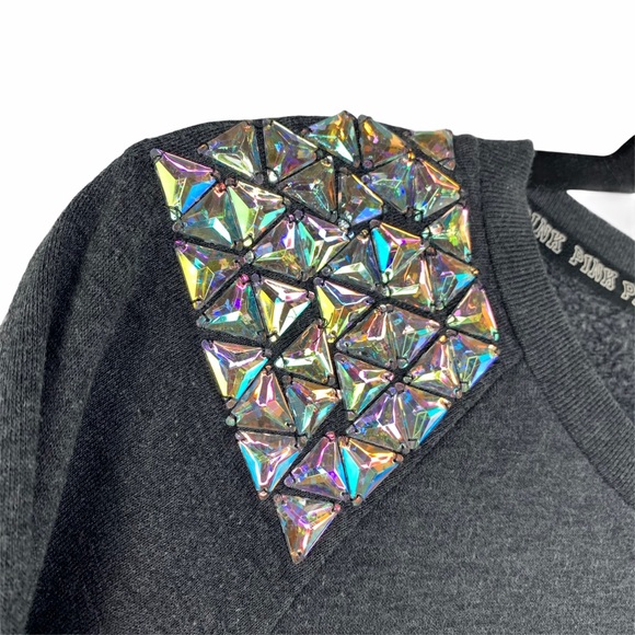 PINK Victoria’s Secret Holographic Sweatshirt XS - Picture 3 of 15